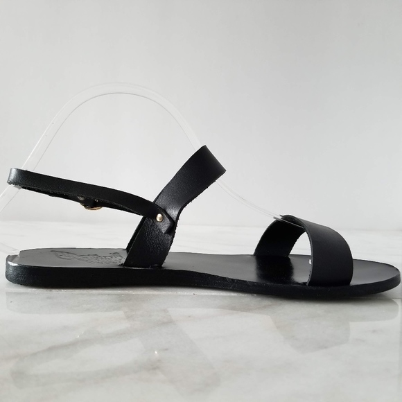 Ancient Greek Sandals Flats Slingback Black Straps - Picture 5 of 8